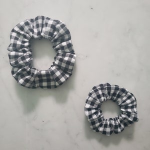 Black and White Checkered Scrunchie - Adult - Child - Kid - Matching Scrunchies - Mommy and Me Scrunchies - Hair Accessories - Hair Ties