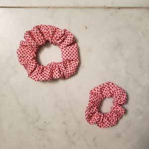 Pink Small Heart Scrunchie - Adult - Child - Kid - Matching Scrunchies - Mommy and Me Scrunchies - Hair Accessories - Valentines Day