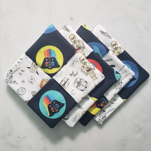 Star Wars Coasters - Set of 4 Coasters - Fabric Coasters - Decor - Handmade Gifts - Barware - Drinkware - Housewarming - Party Favors