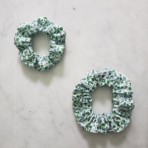 Green Tulip Floral Scrunchie - Adult - Child - Kid - Matching Scrunchies - Mommy and Me Scrunchies - Hair Accessories -Hair Elastic-Hair Tie