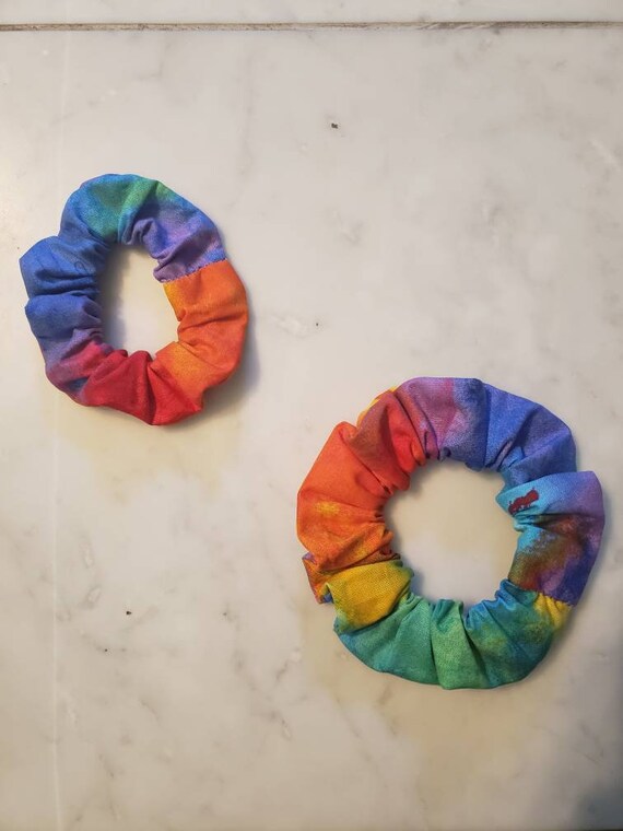 Regenbogen Pride Haargummis - 4 Stück, 10x10 Cm, Bunte Streifen-Haarbänder Für Frauen & Mädchen