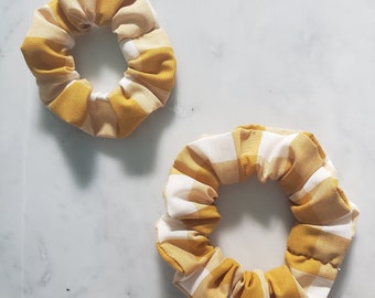 Yellow and White Checkered Scrunchie - Adult - Child - Kid - Matching Scrunchies - Mommy and Me Scrunchies - Hair Accessories - Hair Ties