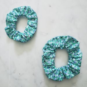 Seafoam Green and Blue Dotted Scrunchie - Adult - Child - Kid - Matching Scrunchies - Mommy and Me Scrunchies - Hair Accessories - Hair Ties