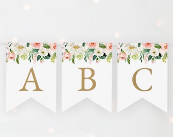 floral letter banner etsy