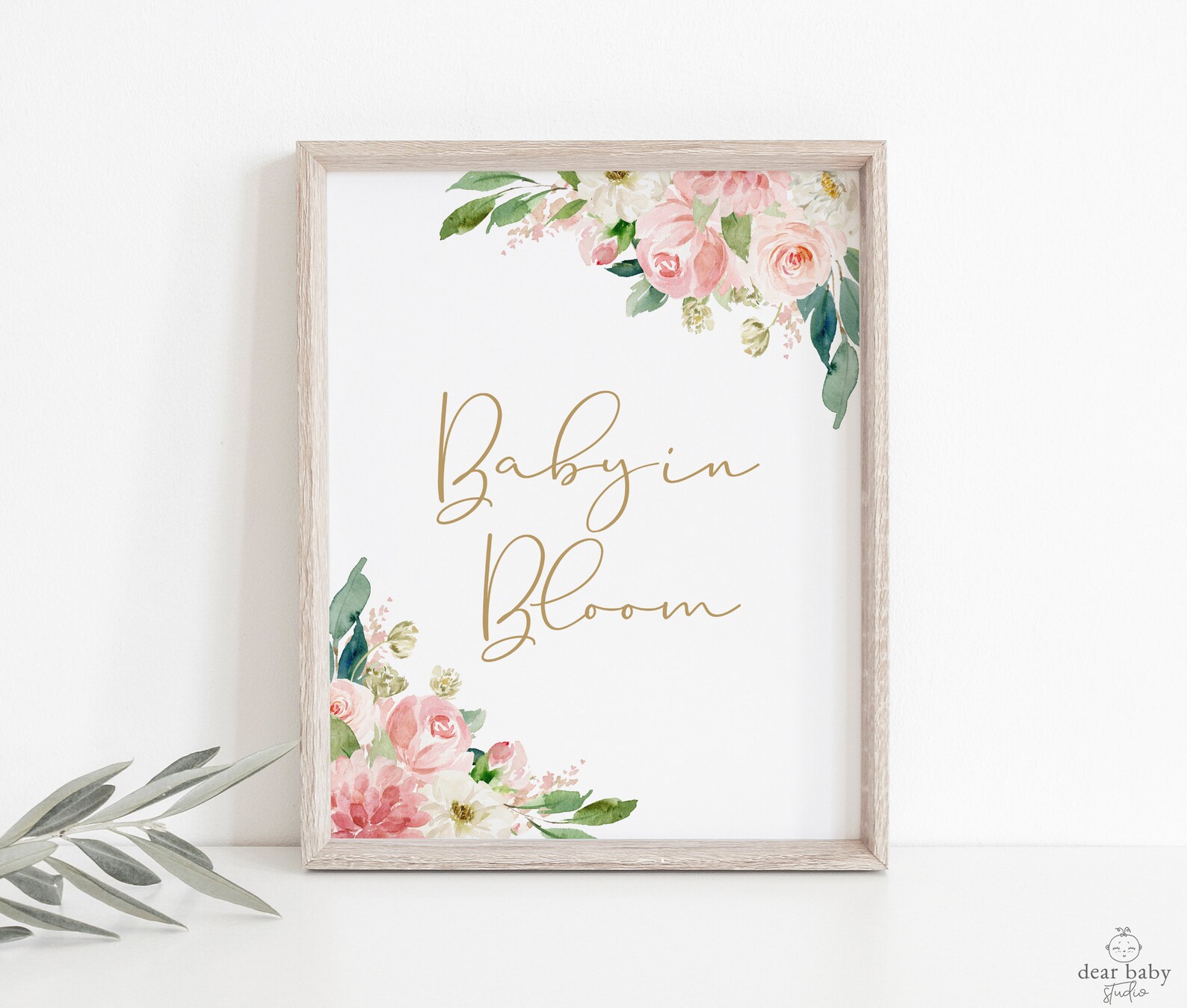 Baby in Bloom Sign Template Printable Baby Shower Sign Girl Etsy