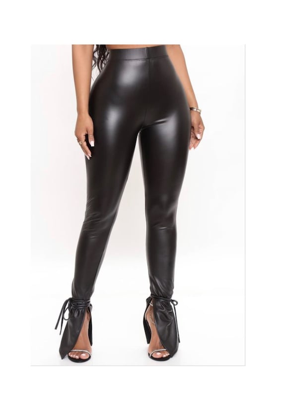 Fashion nova leather leggings sales