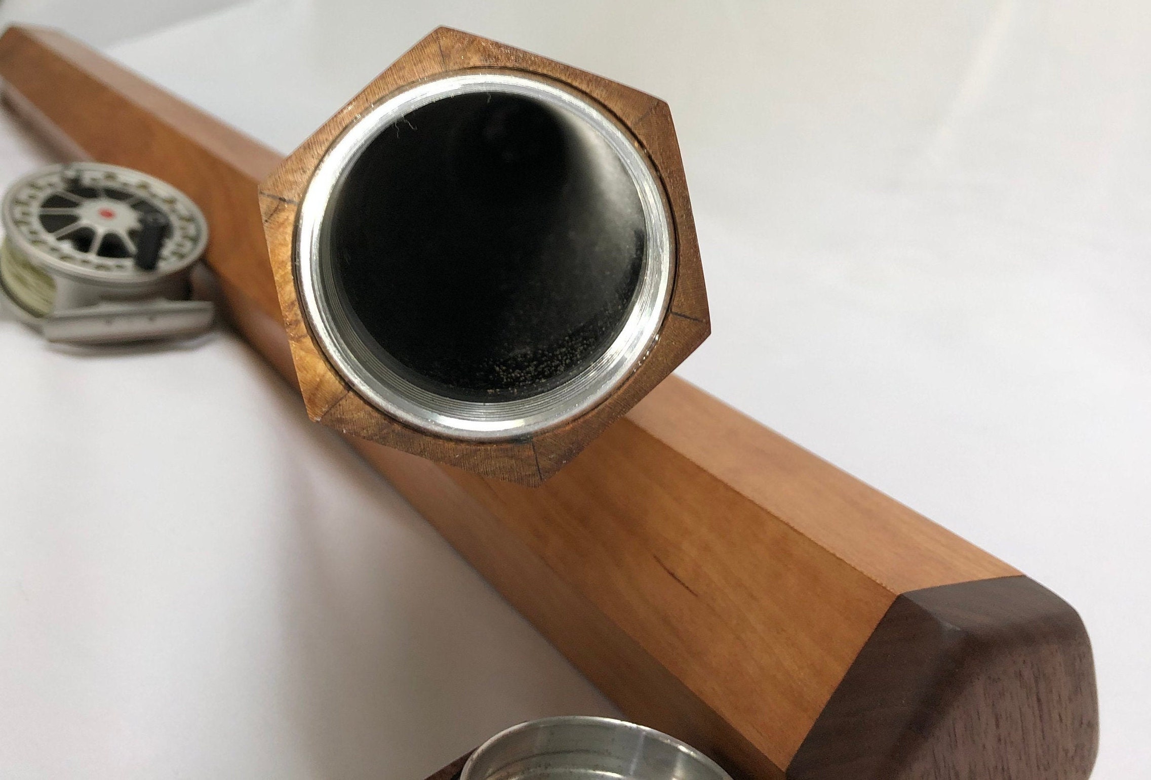 Cherry Wood Fly Rod Tube / Case up to 56 Super Strongcarbon FREE