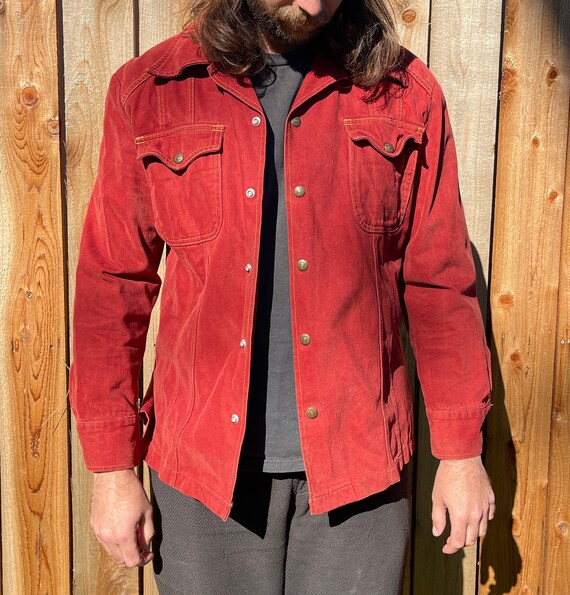 Red button up jacket new arrivals