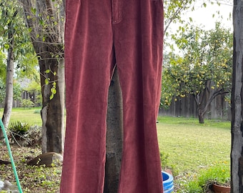 Vintage Brown Corduroy Boot Cut Pants - Size 8