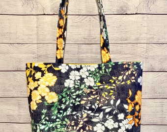 Women's Tote Bag!  Work tote bag, handmade tote bag, floral tote bag, tote bag with pockets, canvas tote bag, tote bag with pockets, totes