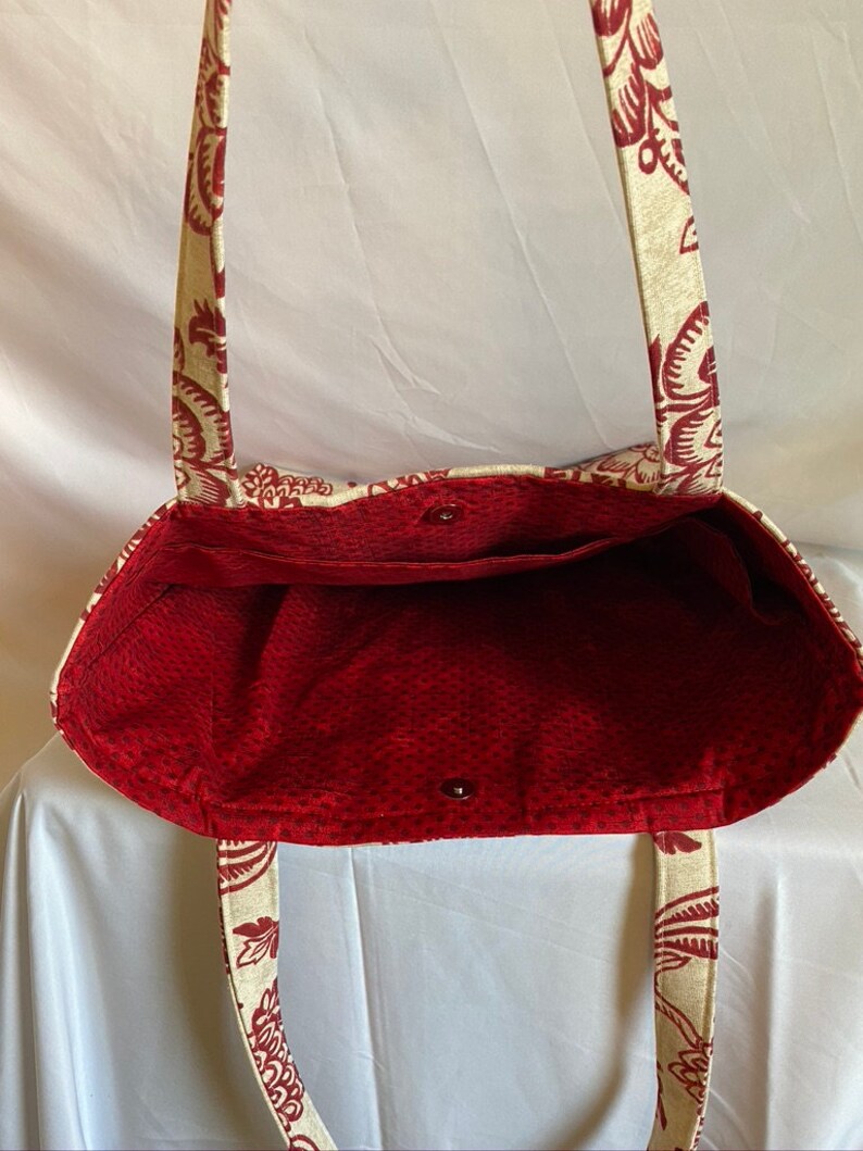 Red Floral Tote Bag Women's Tote Bag, Women's Giftswork Tote With