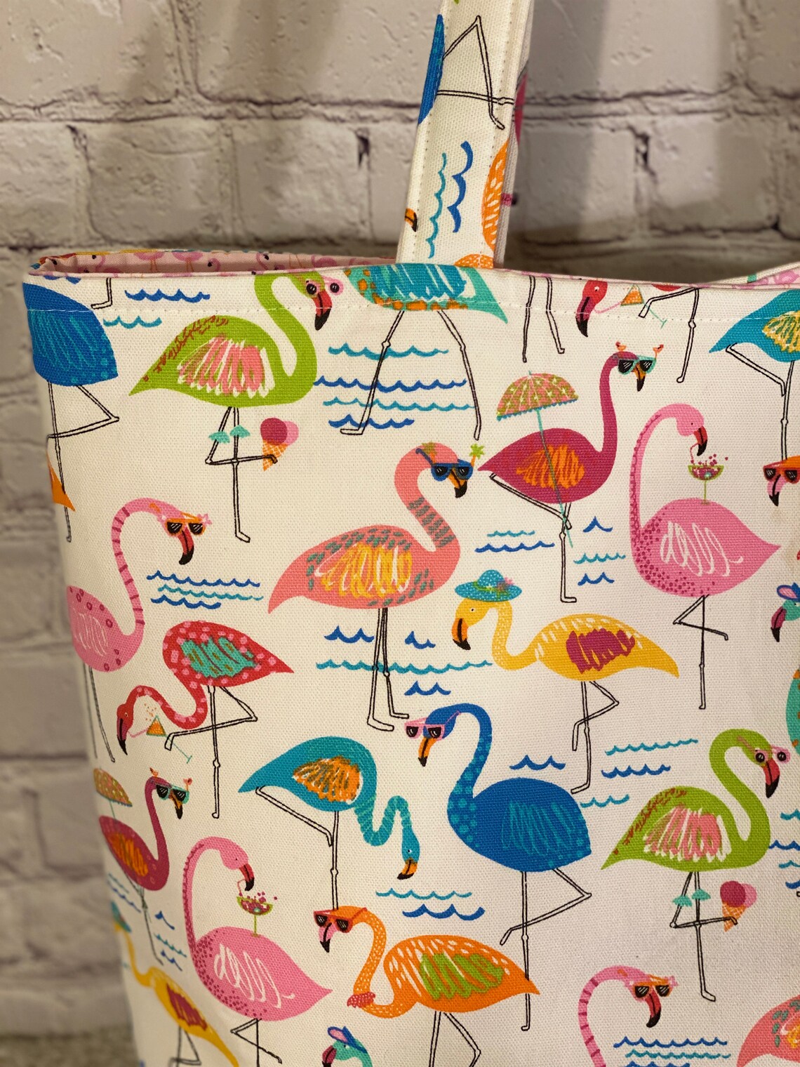Women's Flamingo Tote Bag Beach bag travel tote bag Etsy