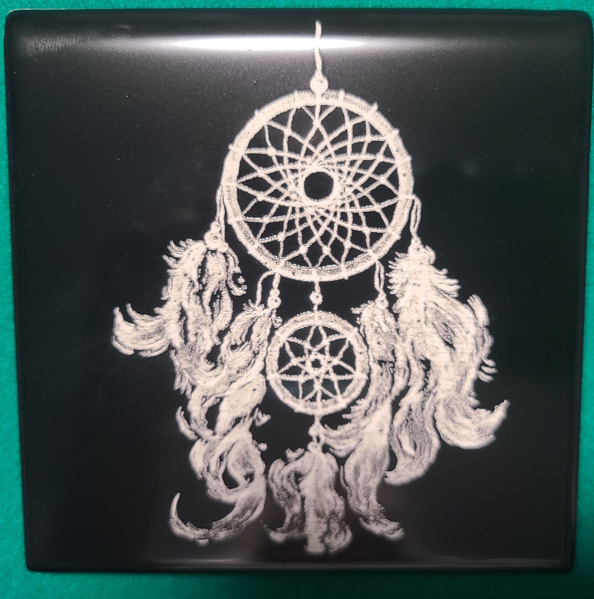 Laser Engraved Ceramic Tile 4 X 4 Black with white etching Etsy