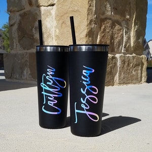 Personalized Tumbler with Straw, Bridesmaid Tumbler, Bridesmaid Gift, Insulated Tumbler, Bridal Party, Bridesmaid Proposal