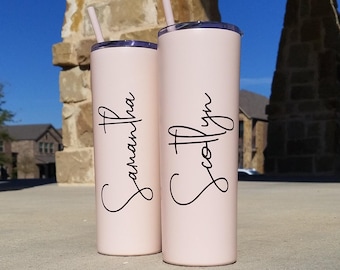 Personalized Tumbler, Insulated Tumbler, Custom Tumbler, Tumbler with Straw, Skinny Tumbler, Bridesmaid Proposal, Bridesmaid Gift