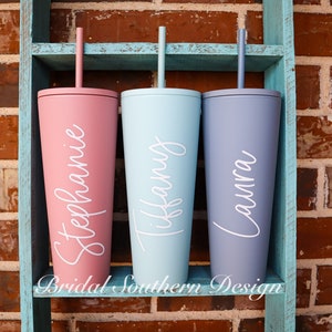 Bridesmaid Gift, Personalized Tumbler with Straw, Custom Tumbler, Acrylic Tumbler 24oz, Bridesmaid Proposal, Personalized Gift