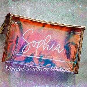 Personalized Bridesmaid Gift, Personalized Bridesmaid Makeup Bag, Bridesmaid Proposal, Gift for Her, Personalized Cosmetic Bag