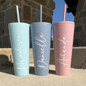 Personalized Acrylic Tumbler with Straw: Bridesmaid Proposal Gift
