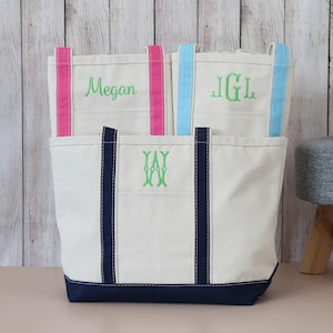 Embroidered Sailboat Canvas Tote Bag Personalized Custom Text Beach Carryall Nautical Bridesmaid Gift Bridal Party Bachelorette Tote