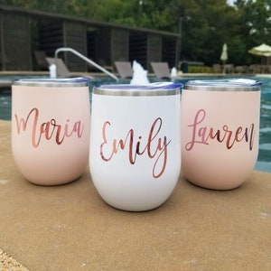 Personalized Wine Tumbler, Custom Wine Tumbler, Bridesmaid Gift, Bridesmaid Proposal, Personalized Wine Glasses, Custom Wine Glasses