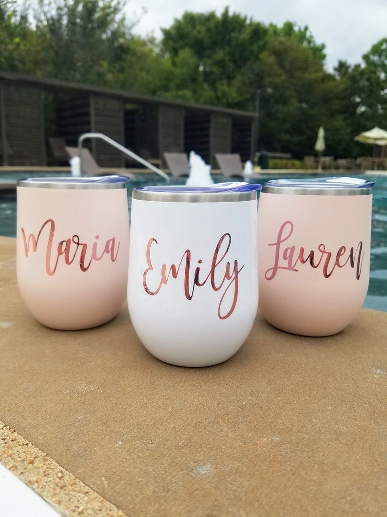 Personalized Wine Tumbler Custom Wine Tumbler Bridesmaid Etsy