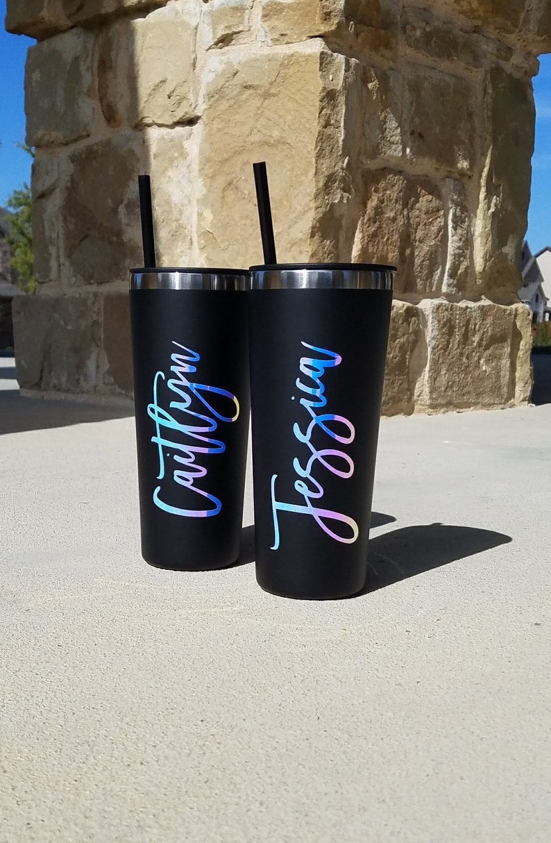 Personalized Tumbler with Straw, Bridesmaid Tumbler, Bridesmaid Gift, Insulated Tumbler, Bridal Party, Bridesmaid Proposal 