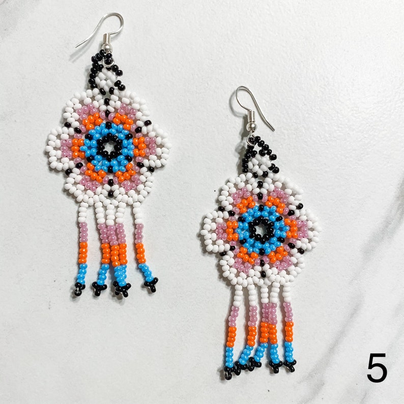 Beaded Tassel Earrings Boho Style Earrings Mexican Earrings Etsy