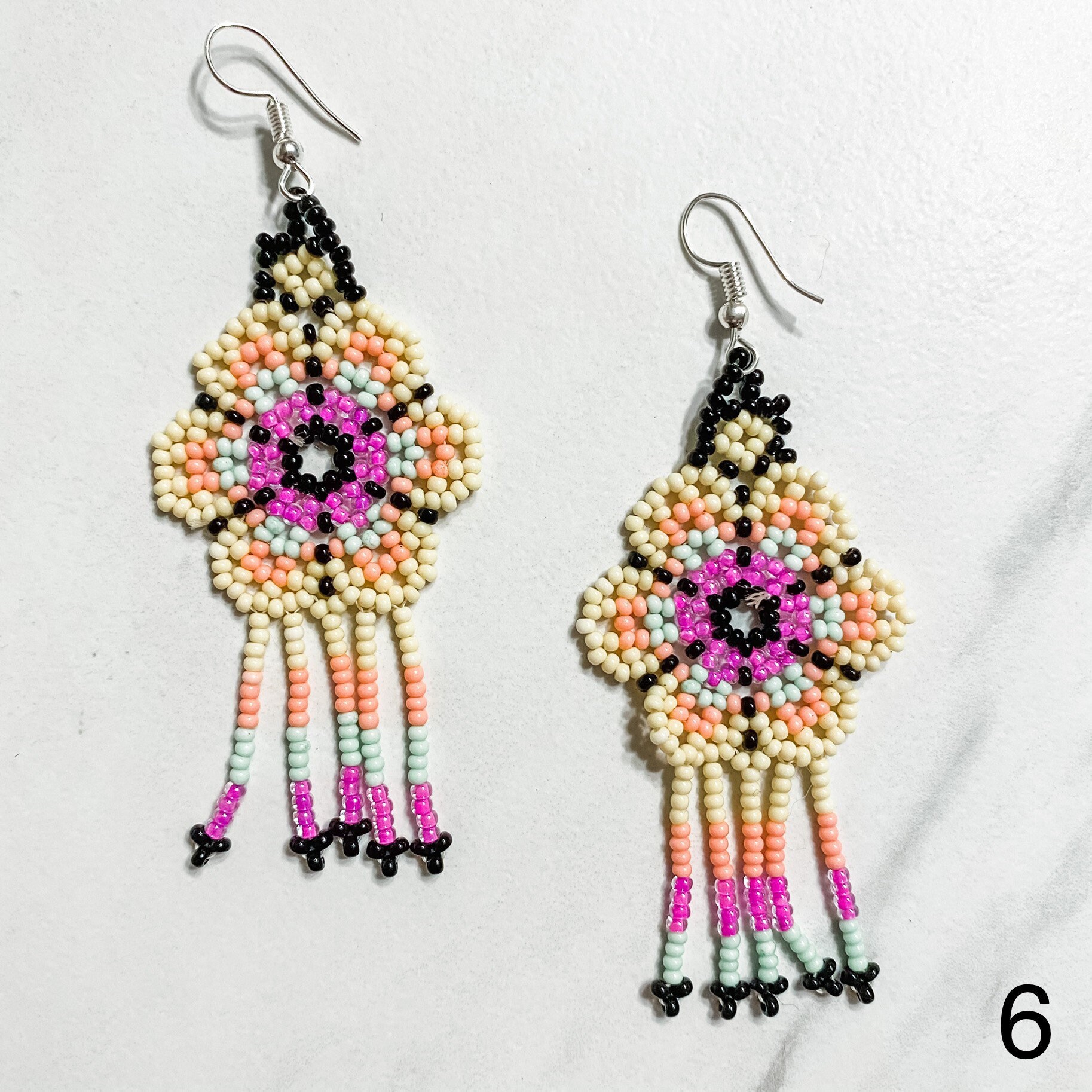 Beaded Tassel Earrings Boho Style Earrings Mexican Earrings Etsy