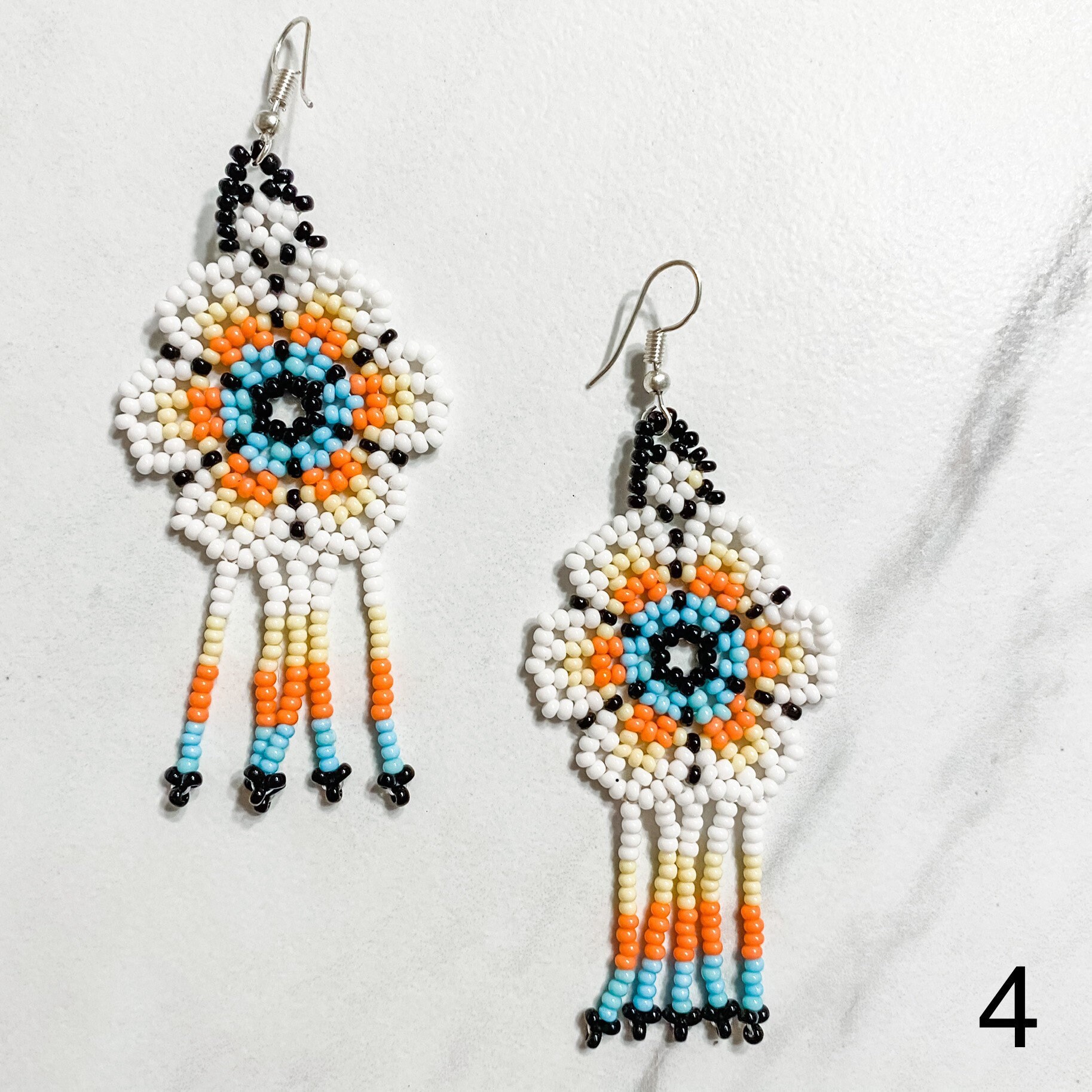 Beaded Tassel Earrings Boho Style Earrings Mexican Earrings Etsy