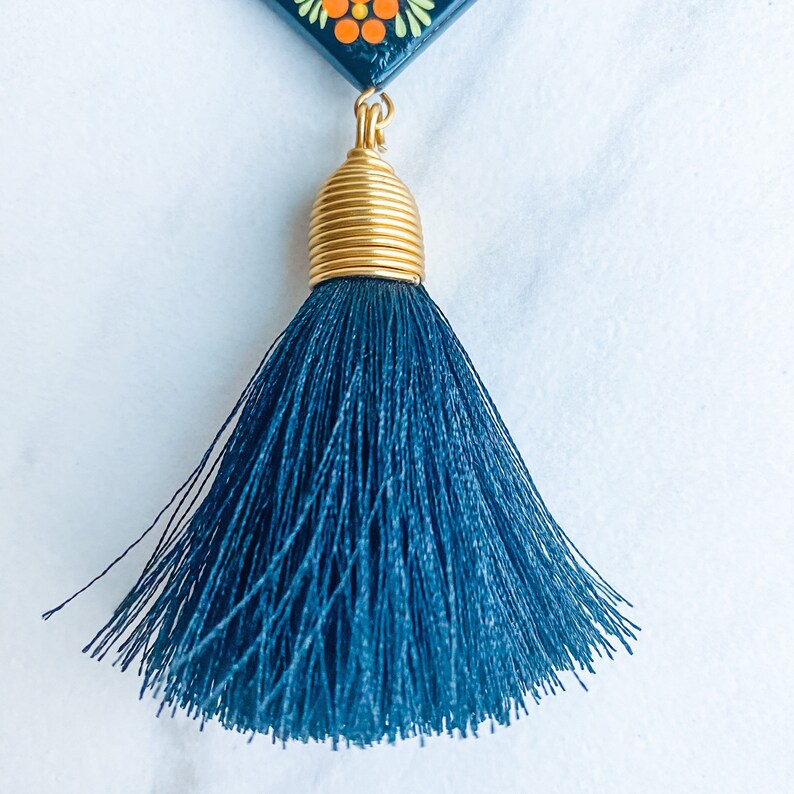 Hand Painted Artisanal Earrings Silk Thread Tassel Earrings Etsy