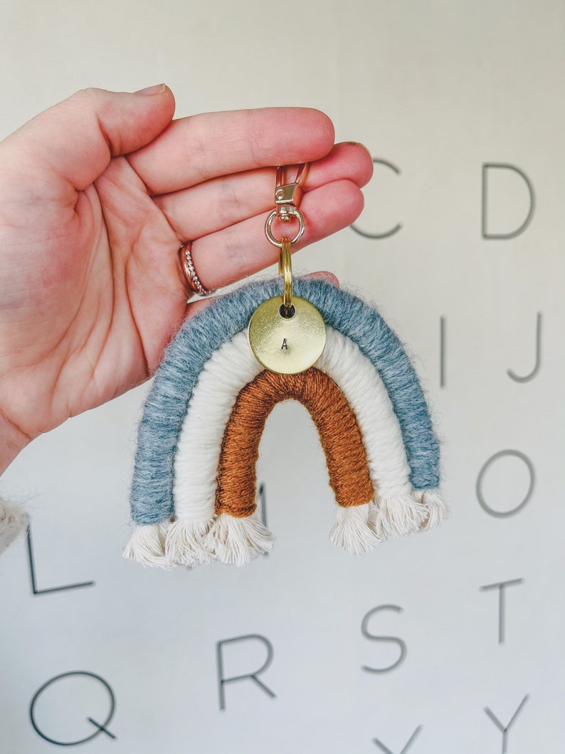 Rust custom stamped coin blue rainbow clip