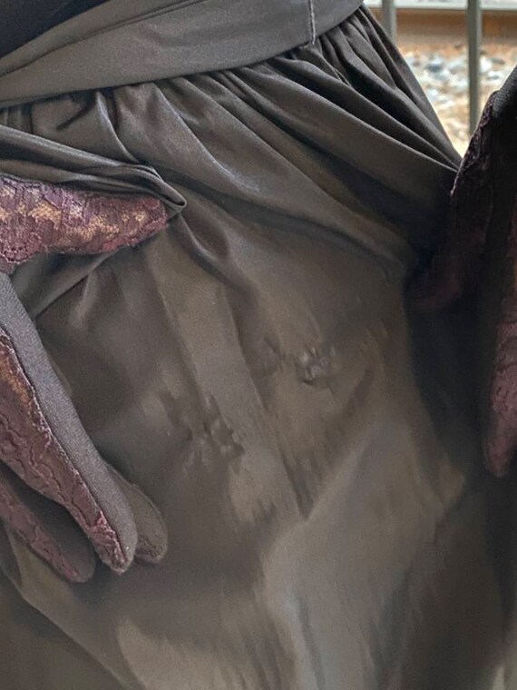 Velvet black vintage 80s party dress - image 4