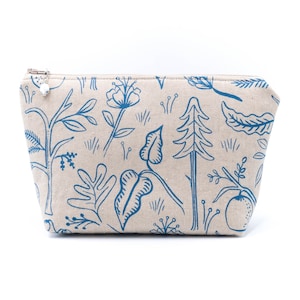 Cosmetische tas met rits canvas portemonnee organizer make-up accessoire tas bos bos natuur cadeau geweer papier co zilveren ritstrekker