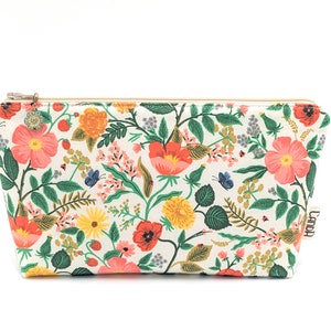 Floral Cosmetic Bag Makeup Case Purse Organizer Toiletry Storage Zipper Pouch Mother&#39;s Day Mom Bridesmaid Gift Rifle Paper Co Flowers Fabric