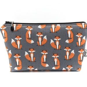 Fox Makeup Bag: Handmade Cotton Cosmetic Travel Organizer