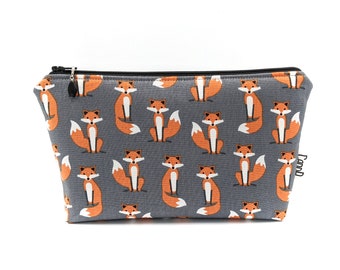Fox Makeup Bag: Handmade Cotton Cosmetic Travel Organizer
