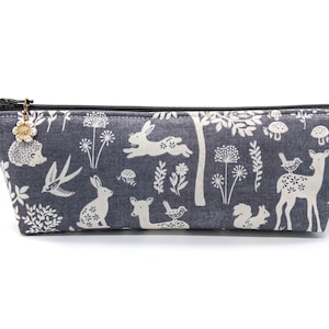 Estuche con cremallera para lápices con diseño de animales, ideal para guardar artículos de arte, cosméticos, maquillaje, monedero, organizador, conejo, bebé, ciervo, regalo de Pascua para niños.
