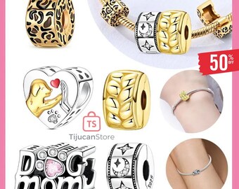 925 Sterling Silver Golden Heart Man and Puppy Star Moon Fixed Charms Beads Pendant for Original Bracelet Woman Girl Jewelry