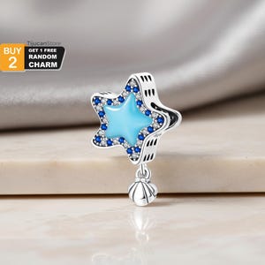 925 sterlingzilveren glow-in-the-Dark ster en schelpbedel — Celestial Coastal Bead