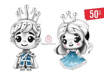 925 Sterling Silver Prince Cartoon Character Beads Original Pendants Bracelet Charm Jewelry Party DIY Trendy Gifts