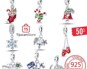 952 Sterling silver Christmas Snow Bell Charm Pendant Beads fit charms silver925 original Bracelet for women jewelryGift