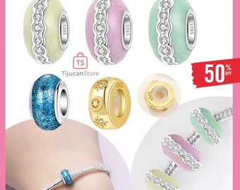 925 Sterling Silver Colorful Colors Charms Beads Pendant Star Moon Isolation Charm for Original Bracelet Woman Girl Jewelry