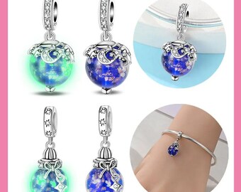 Original Charms 925 Sterling Silver Mysterious Starry Sky Turtle Crab Conch Pendant Fit Bracelet DIY Women Jewelry Gift Making
