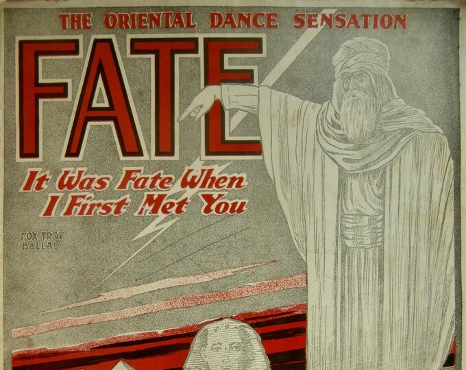 Fate  It Was Fate When I First Met You     1923  Sheet Music     As Introduced By Ted Lewis In "The Greenwich Village Follies"
