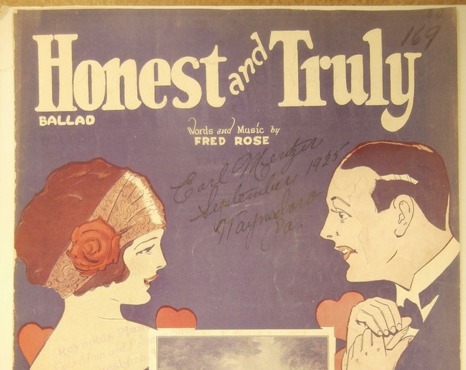 Honest And Truly   1924   Frank Richardson   Fred Rose      Sheet Music