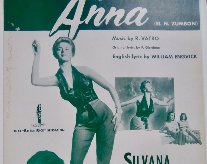 Anna   1953   "Anna'   R. Vatro  F. Giordano    Sheet Music