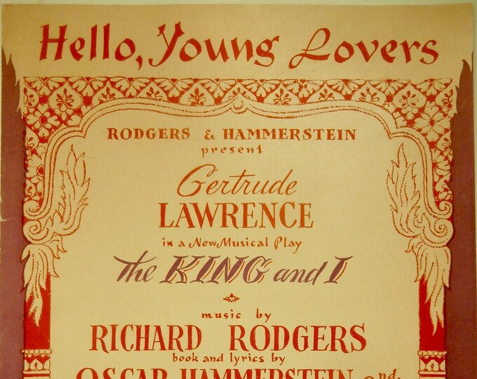Hello, Young Lovers   1951   The King And I   Richard Rodgers  Oscar Hammerstein 2nd   Stage Production Sheet Music