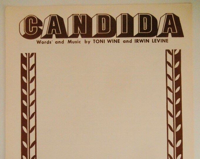 Candida   1969      Toni Wine  Irwin Levine   Popular Sheet Music