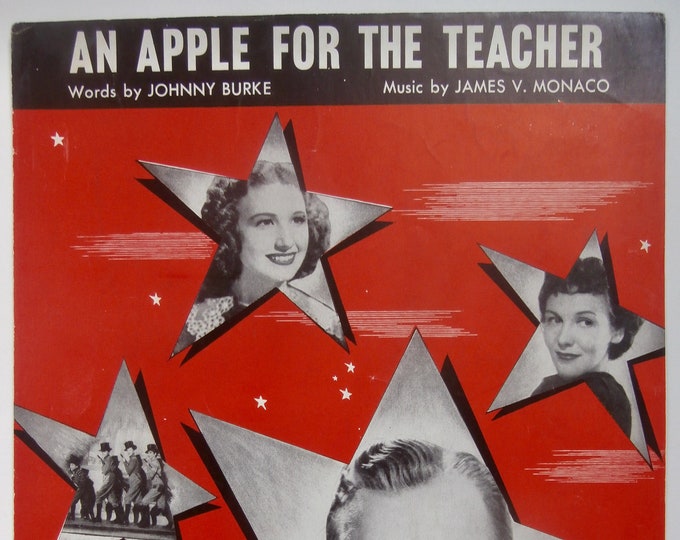An Apple For The Teacher   1939   Bing Crosby And Louise Campbell In The Star Maker   Johnny Burke  James V. Monaco   Movie Sheet Music