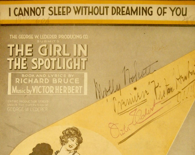 I Cannot Sleep Without Dreaming Of You   1920   The Girl In The Spotlight   Richard Bruce  Victor Hubert   Stage Production Sheet Music